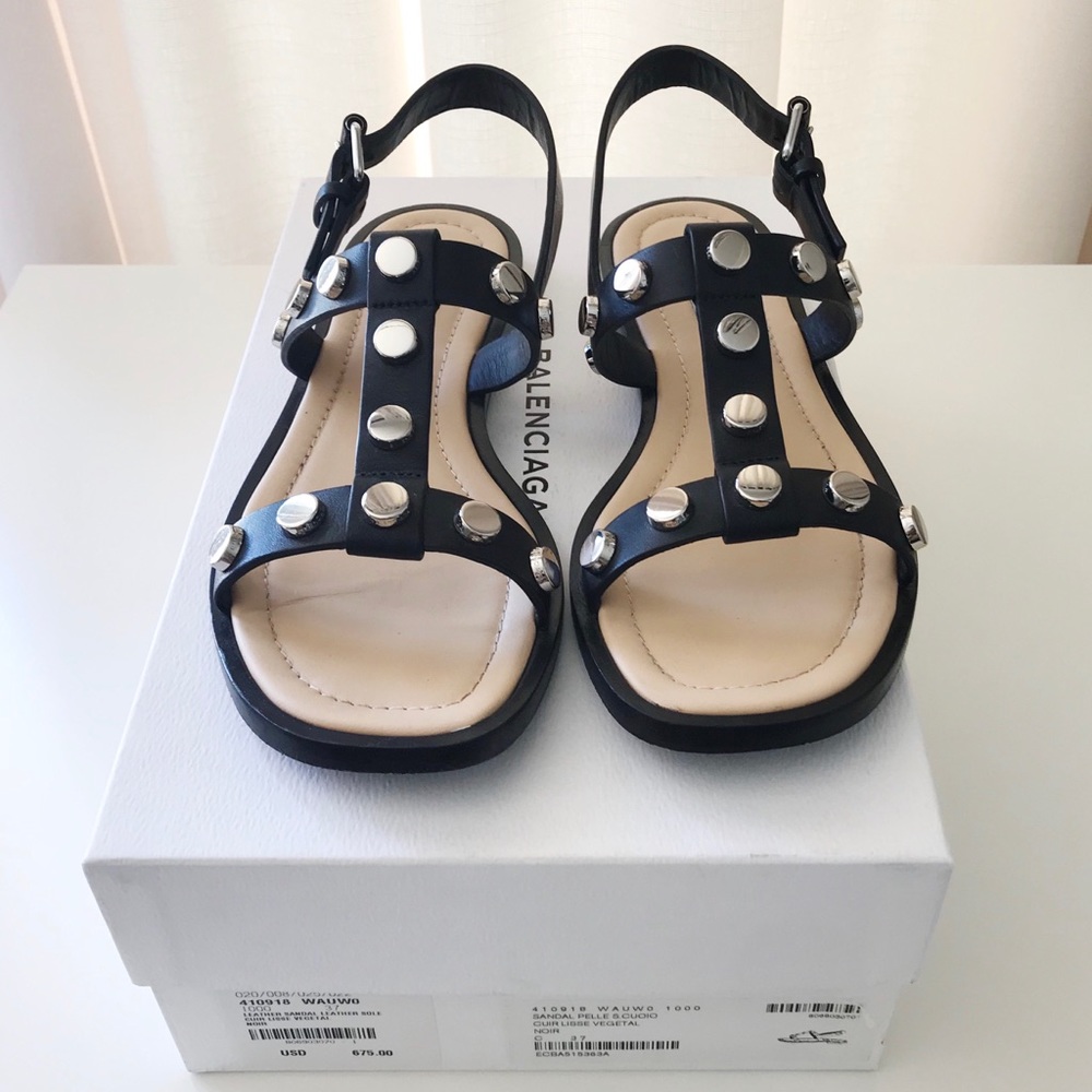 Balenciaga 100% Authentic Black leather sandals